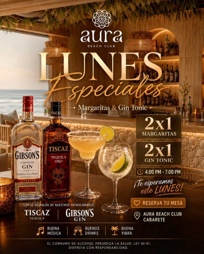 Lunes Especiales — Margaritas & Gin Tonic en Aura
