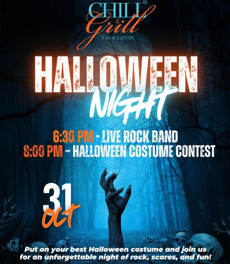 Chill & Grill Halloween Night — Rock en vivo y concurso de disfraces