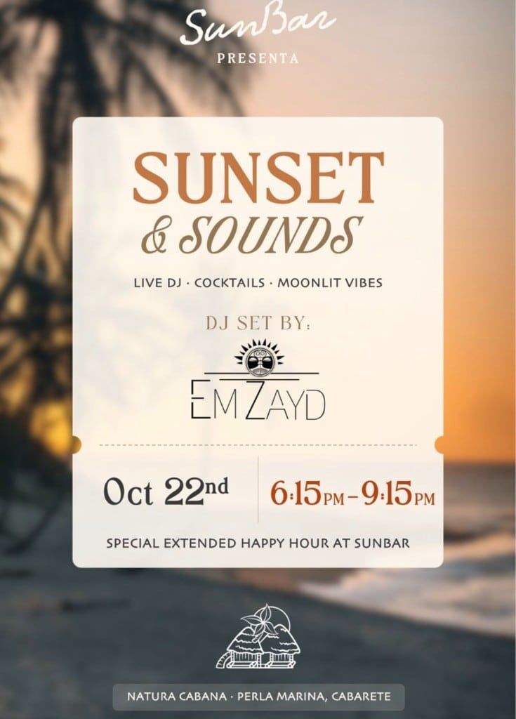 SunBar Sunset & Sounds — EM ZAYD · 22 oct