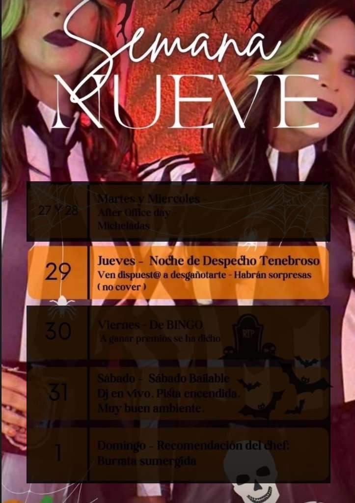 Nueve — Noche de Despecho Tenebroso · 29 oct
